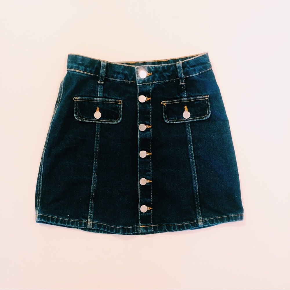 Zara high waisted denim skirt